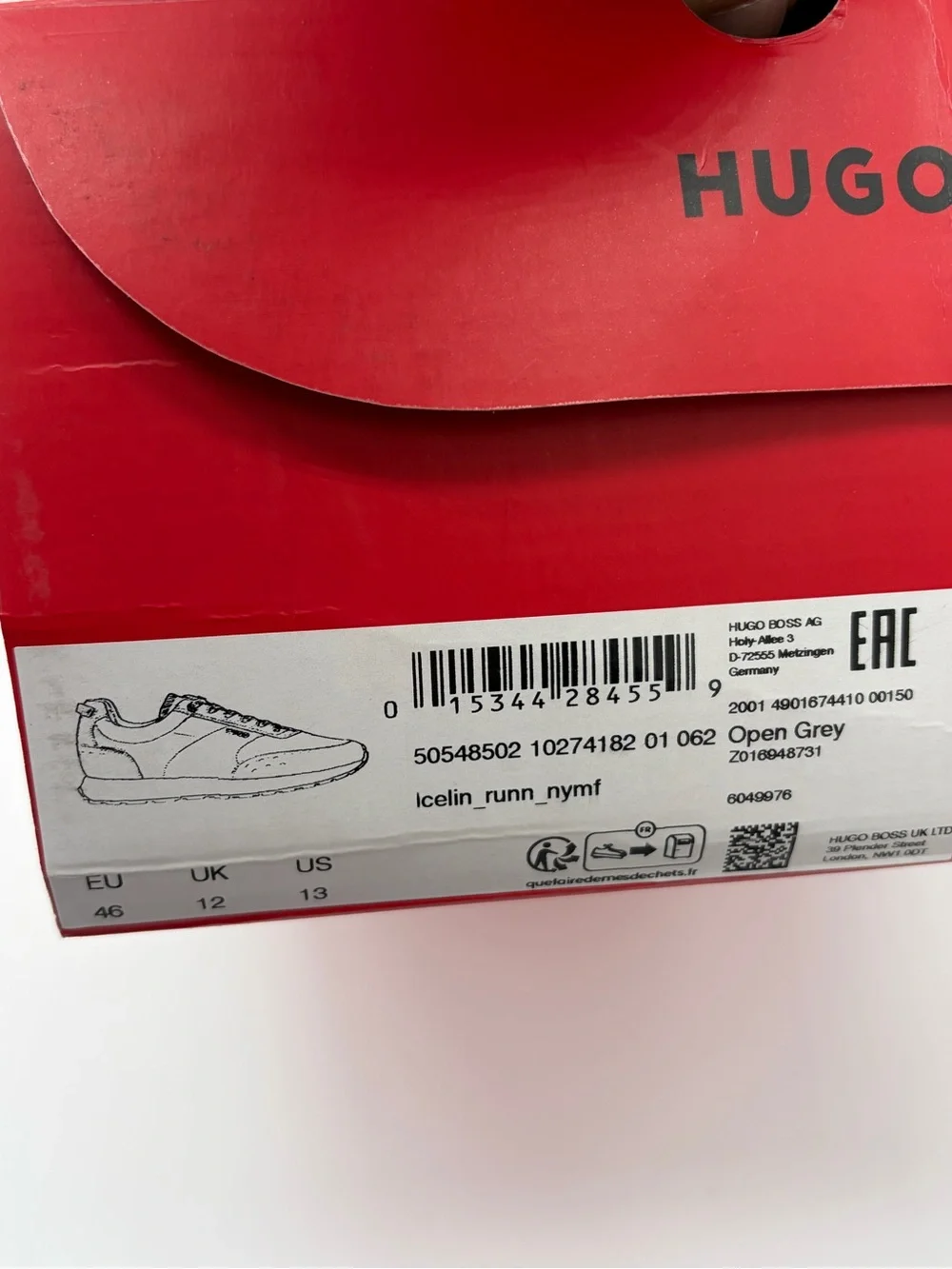 HUGO Beige and Red Low-Top Sneakers